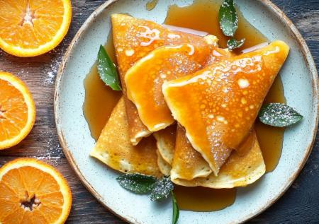 Блинчики креп-сюзетт с горячим соусом! Вкуснятина на завтрак за полчаса!