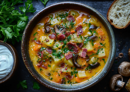 Брамборачка — чешский картофельный суп с грибами! Вкуснятина на обед