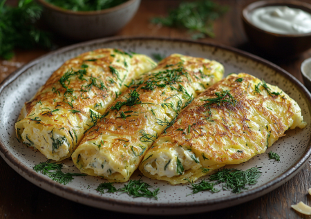 Блинчики из яиц с начинкой из курицы! Простой рецепт «Бризоль» на завтрак