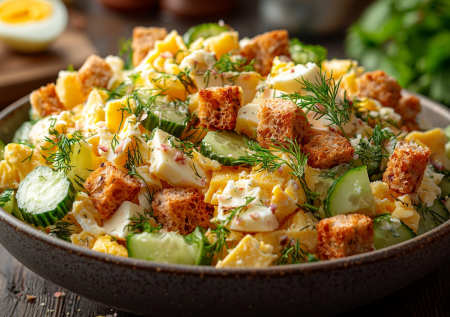 Простой рецепт: обалденный сырный салат с сухариками! Вкуснятина без мороки