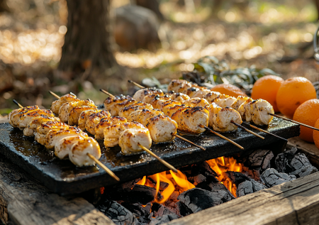 Шашлык из курицы в апельсиново-медовом маринаде: сочное мясо на 180 ккал