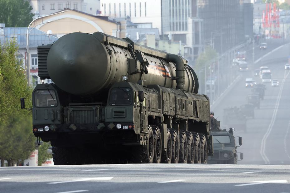 Автономная пусковая установка ПГРК «Ярс» на генеральной репетиции парада в Москве в честь 80-й годовщины победы в Великой Отечественной войне