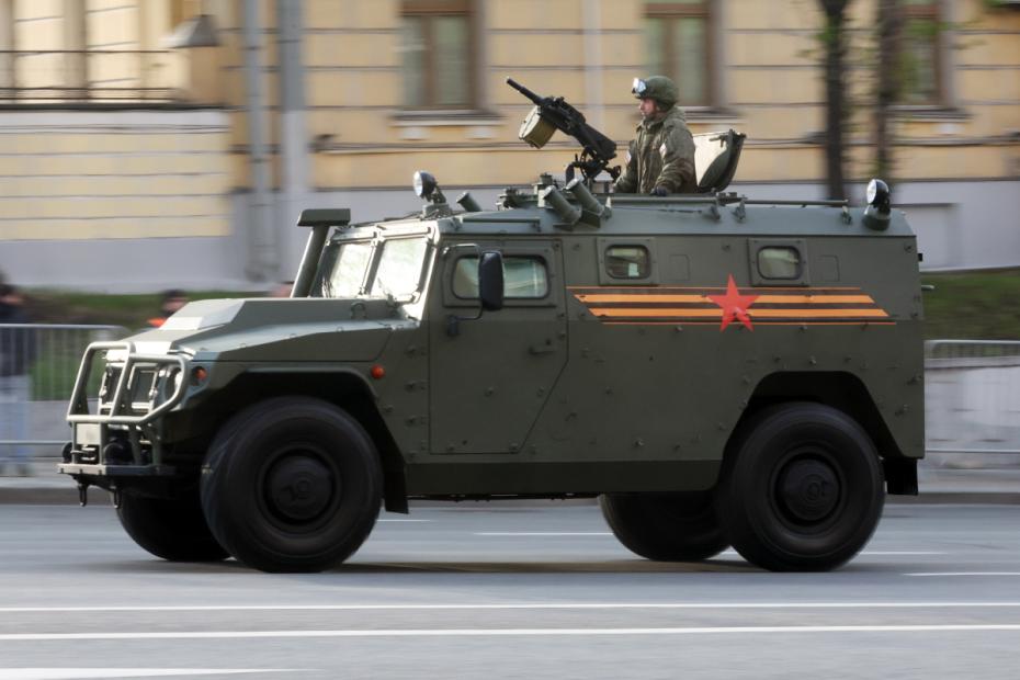 Бронеавтомобиль ‭«Тигр-М» на генеральной репетиции парада в честь 80-й годовщины победы в Великой Отечественной войне
