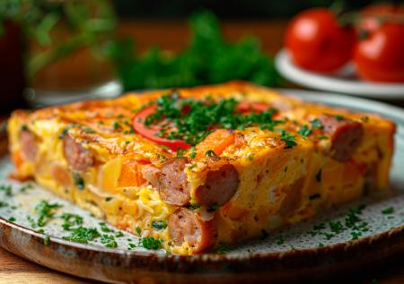 Вкуснее драников! Испанский омлет с колбасой — быстрый завтрак за 15 минут