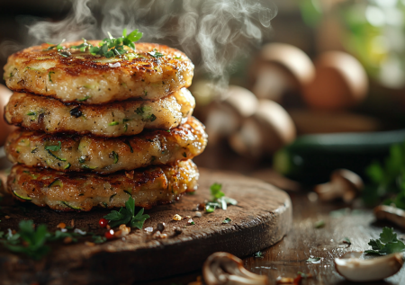 Вкусное применение кабачкам! Оладьи с шампиньонами и чесноком