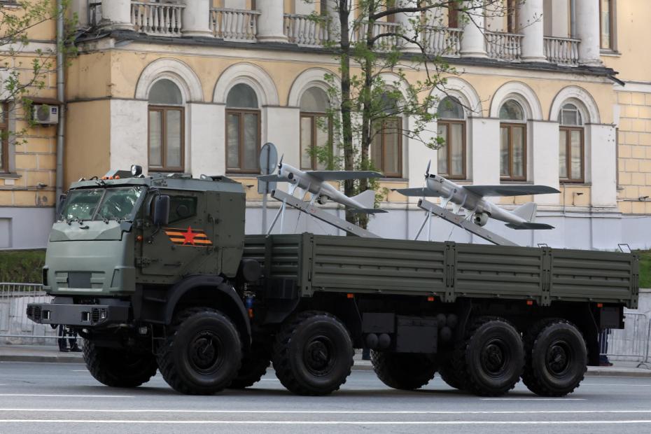 БПЛА «Ланцет» в кузове КамАЗа на генеральной репетиции парада в Москве в честь 80-й годовщины победы в Великой Отечественной войне