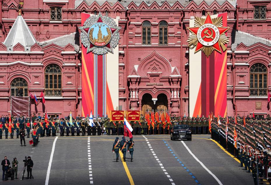 Парадные расчеты на Красной площади в Москве на военном параде, посвященном 80-летию победы в Великой Отечественной войне