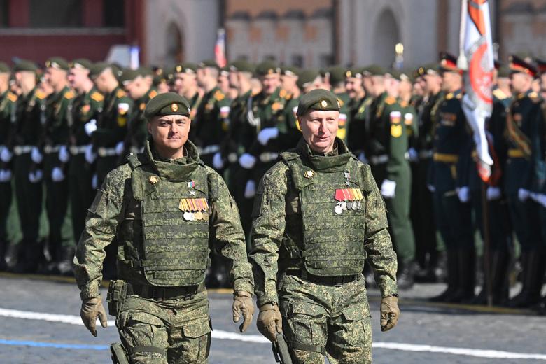 Участники СВО на Красной площади в Москве перед началом военного парада, посвященного 80-летию победы в Великой Отечественной войне