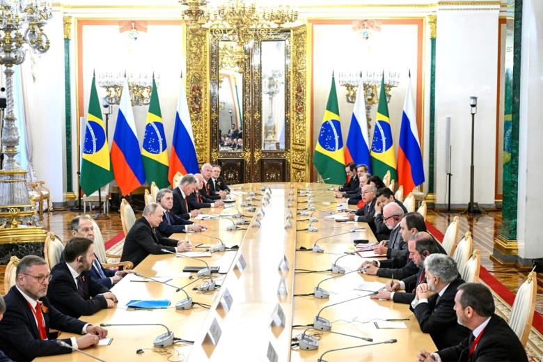 Луис Инасиу Лула на встрече с Владимиром Путиным