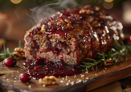 Разрезаешь, а там... Мясной рулет с клюквой и орехами! Обалденный хит!