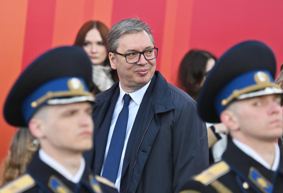 Президент Сербии Александр Вучич на Красной площади в Москве перед началом военного парада, посвященного 80-летию Победы