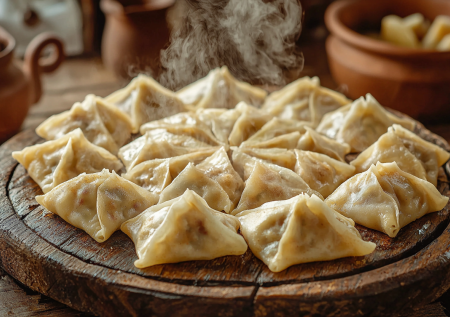 Чумовые манты с картошкой и копчёной грудинкой! Влюбятся абсолютно все