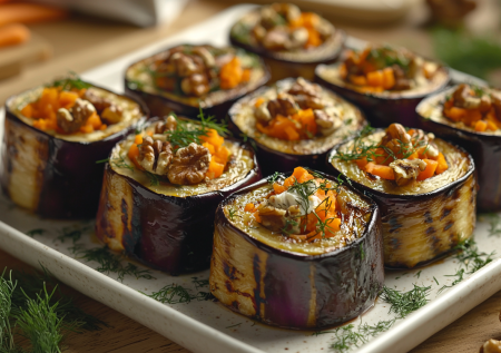 Рулетики из баклажанов с морковкой и творожным сыром! Чумовая закуска