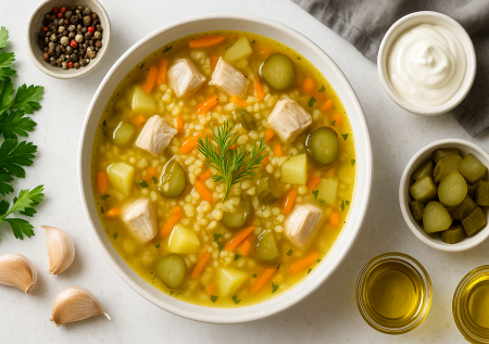 Вместо перловки добавляю это! Нежный рассольник с курицей — обед за полчаса
