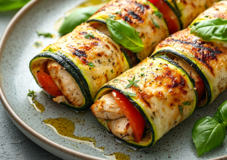 Рецепт для талии! Свертки из кабачков с курицей и сыром. Едим и худеем