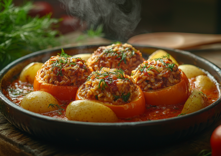 Фаршированные перцы с картошкой! Простой рецепт вкусного обеда
