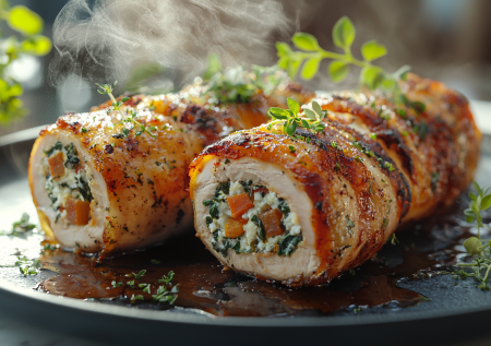 Фаршированное куриное филе с овощами и творогом! Низкокалорийная вкуснятина