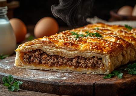 Проще быть не может! Легкий пирог с фаршем на кефирном тесте — вкуснота
