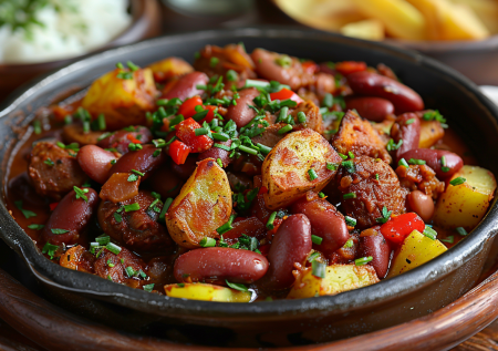 Сытный ужин без хлопот: вкусная картошка с тушенкой и фасолью за 30 минут