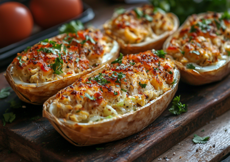 Рецепт для похудения! Лодочки из курицы и капусты с начинкой из яиц и сыра