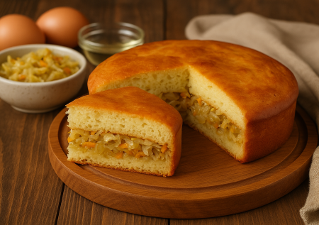 Вкуснятина на всю семью в два счета: печем заливной пирог с капустой
