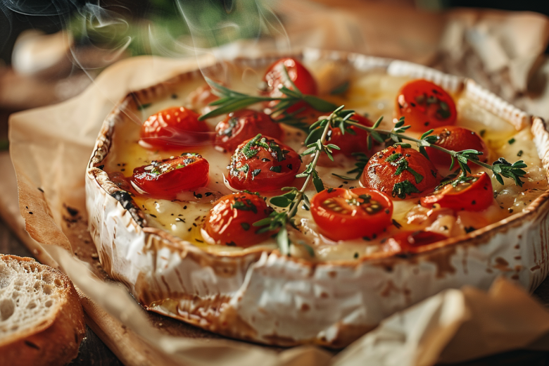 Для гурманов: рецепт вкусного камамбера с помидорами и хрустящим багетом