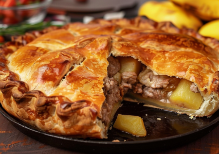 Стол как у бабули: сытный татарский пирог кубете с мясом и картошкой