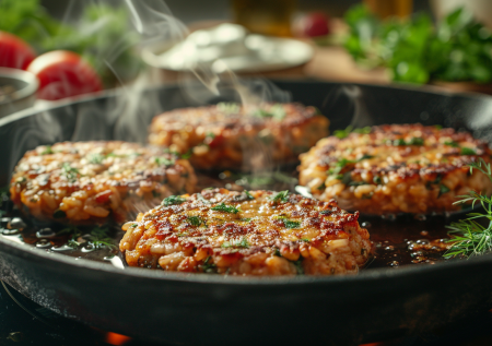 Вчерашняя каша и шарик фарша! Необычная вкуснятина на сковороде за 10 минут