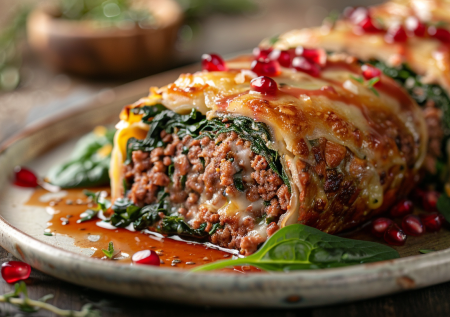 Разрезаешь, а там... Сочный мясной рулет с сыром и шпинатом! Хит моей кухни