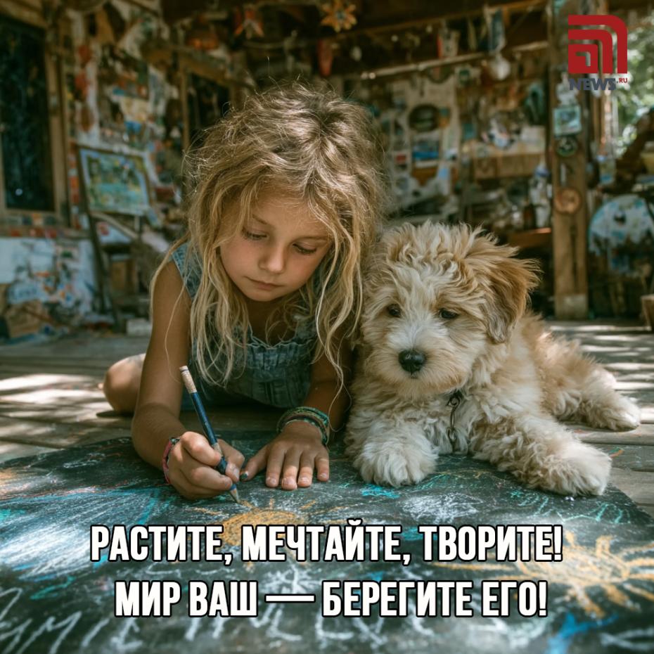 Открытка на День защиты детей 1 июня
