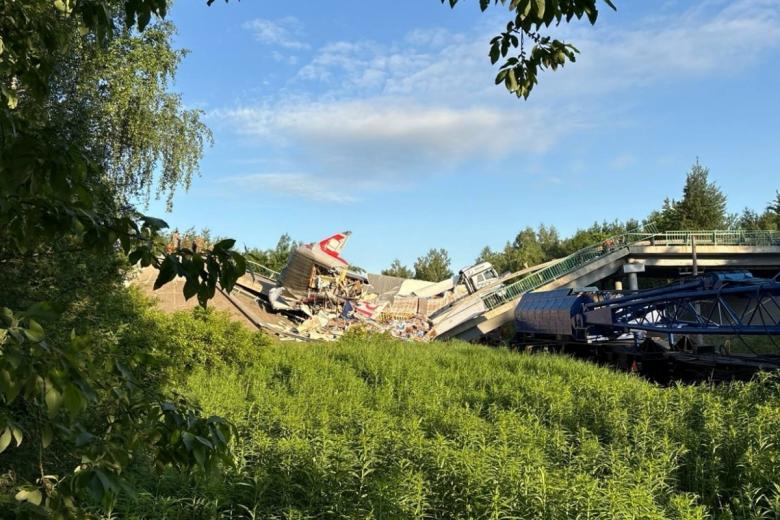 Обрушение моста на пассажирский поезд в Брянской области