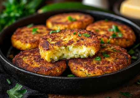 Биточки из кабачка и вареной картошки с чесноком! Просто, вкусно и полезно