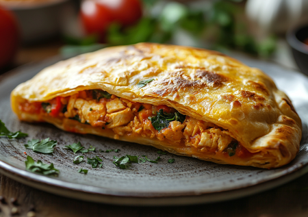Полезная замена бургерам: ПП-лепешка с сочной начинкой из курицы и овощей