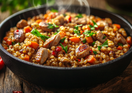 Похудительно, не значит дорого! Вкусный плов из перловки с сердечками