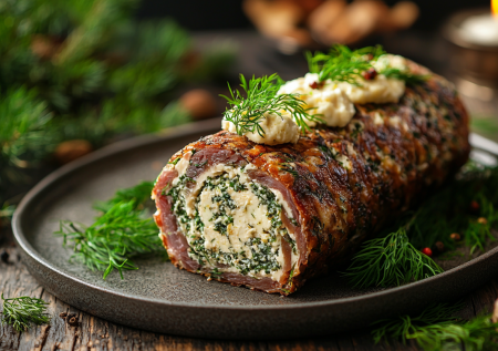 Куриный рулет с сырно-чесночной начинкой: обалденная вкуснятина на закуску