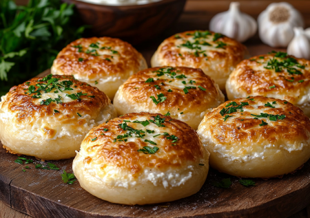 Чесночные ПП-ватрушки с сыром и зеленью! К супу, борщу и просто так