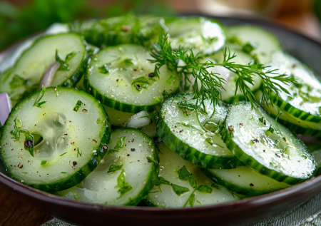 И под шашлычок, и с молодой картошкой! Салат из огурцов по-немецки!