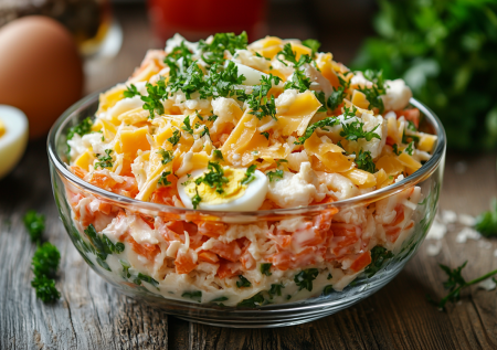 Готовлю этот салат, когда денег совсем не осталось: нажористая вкуснятина