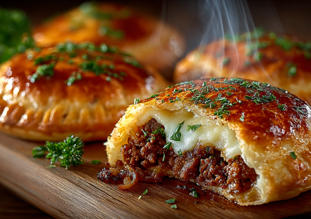 Соседи будут умолять: рецепт пирожков с мясом и пюре — берем слоеное тесто