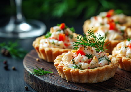 Тарталетки с крабовыми палочками и печенью трески! Закуска хоть куда