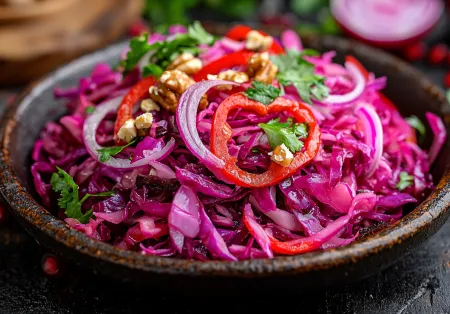 Семья подсела на эту вкуснятину! Салат с капустой по-грузински за полчаса