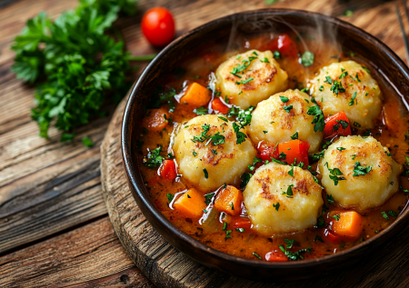 Картофельные галушки с овощным соусом! Вкуснятина из простых продуктов