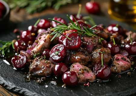Куриная печень с вишней и луком! Необычно, полезно и обалденно вкусно