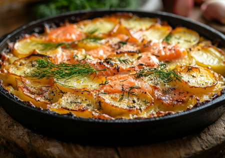 Шведская запеканка из солёного лосося и картошки! Обалденно вкусно и просто