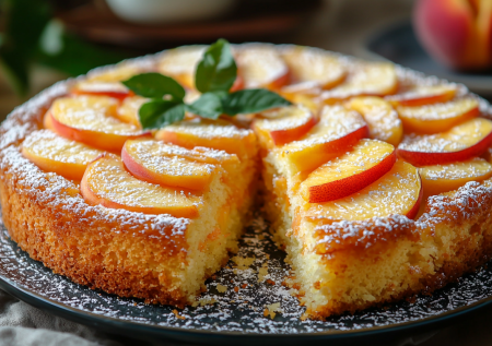Нежный манник с персиками! Королевский пирог для летнего сезона