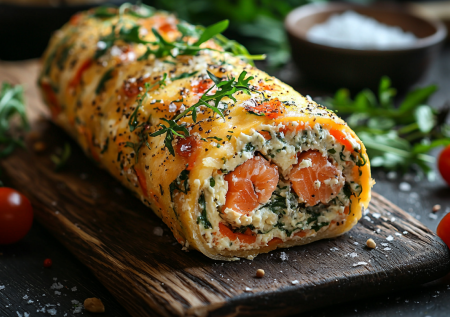 Рулет из кабачка с творожным сыром и рыбкой! Идеальная летняя закуска