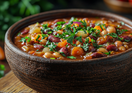 Тушеная фасоль с томатами — без мяса, но жутко сытно!