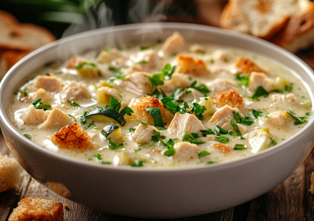 Сливочный суп с курицей и кабачком! Летний вариант без долгого бульона