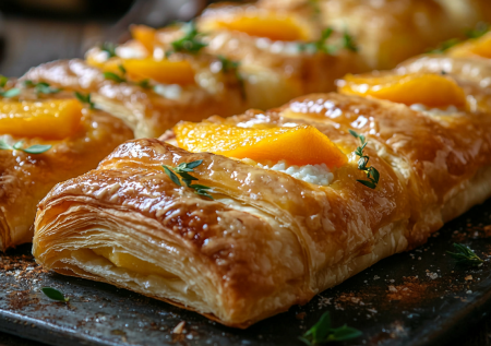 Слойки с творогом и персиком на скорую руку: вкуснятина за считаные минуты