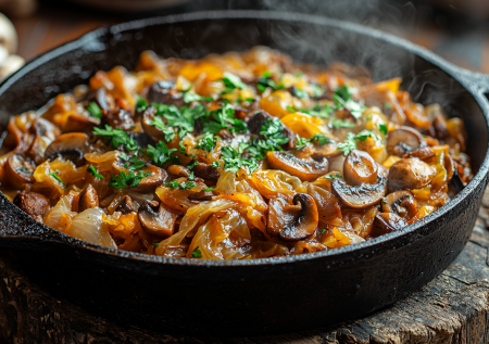 Капусту не люблю, но этот рецепт покорил — тушеная вкуснятина с грибочками